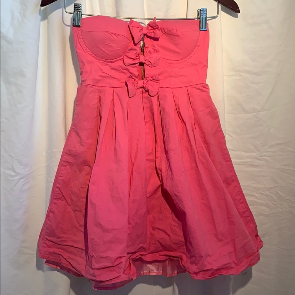 3/20  Seductions pink flared dress net NEW w straps